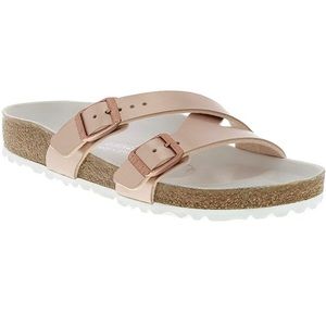 Birkenstock Yao Style Rose Gold Metallic Sandals
